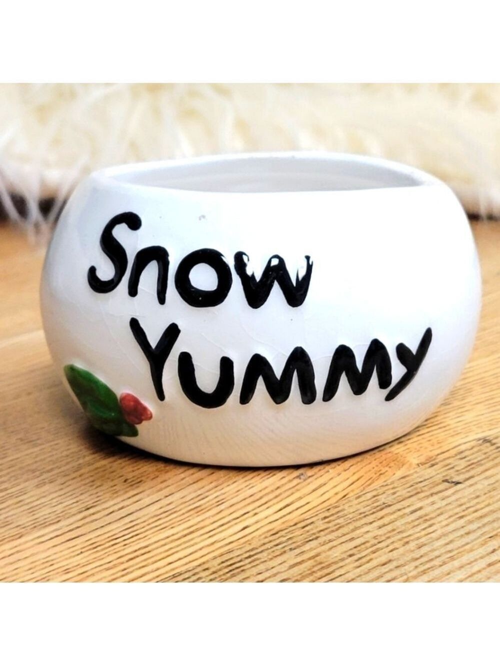 Santa's Workbench Vintage Snow Yummy Candy Dish